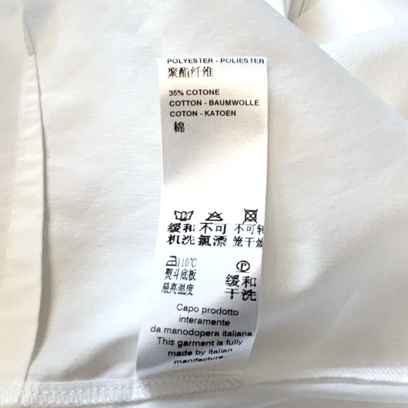 D. EXTERIOR Pleated Sleeve Front Snap Blouse White - Picture 9 of 16